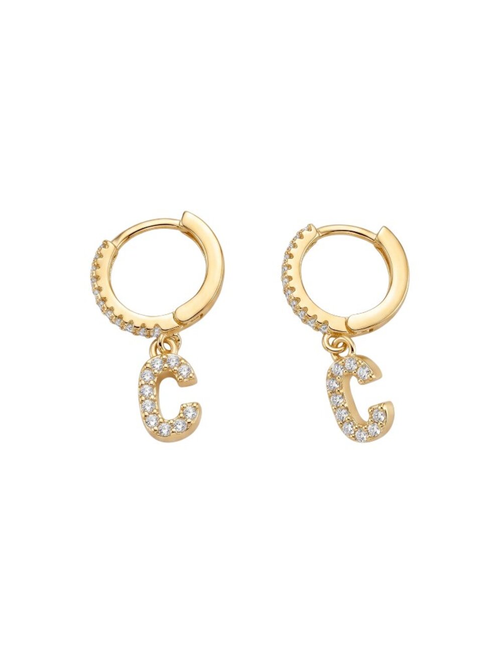 3/$20 NIP Letter “C” Diamond Hoop Earrings – Sparkly Initial Fashion Jewelry